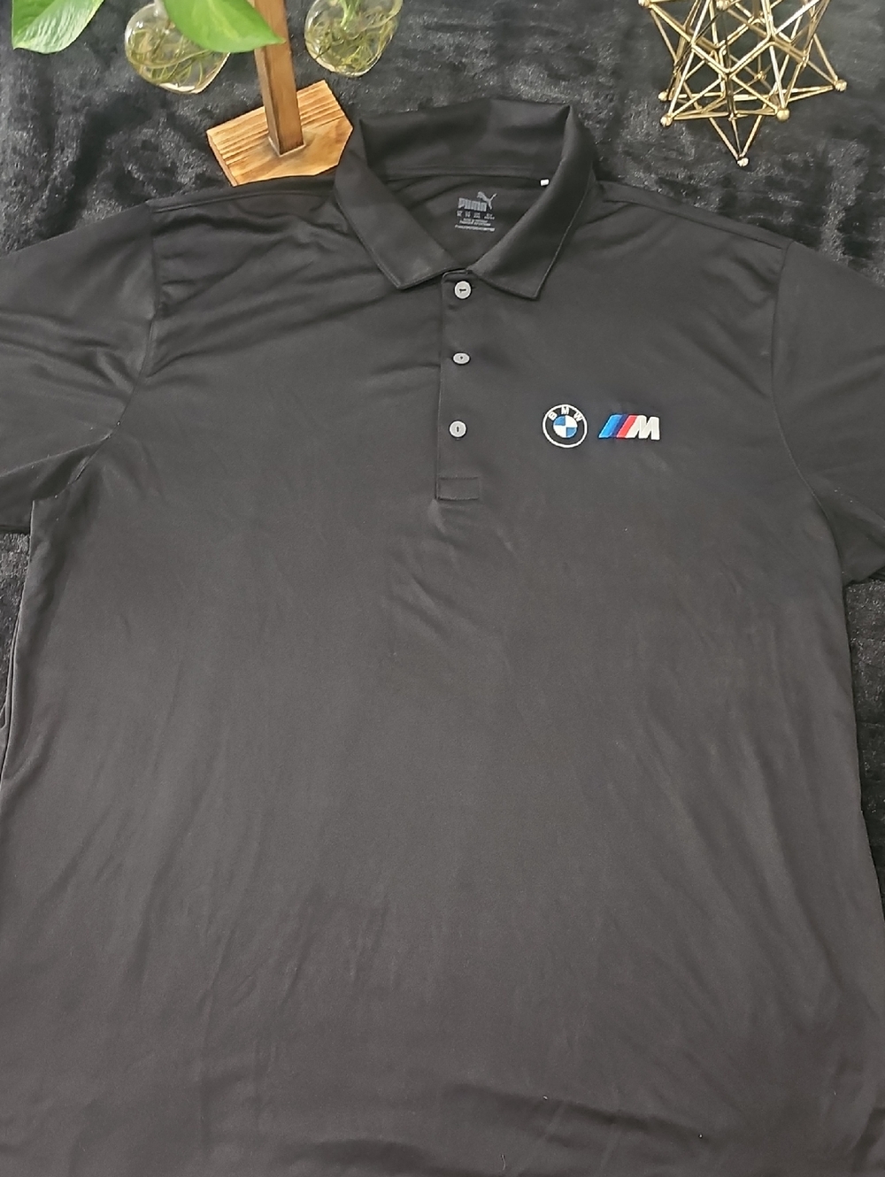 Puma Men's Black Golf Polo with BMW M Logo
